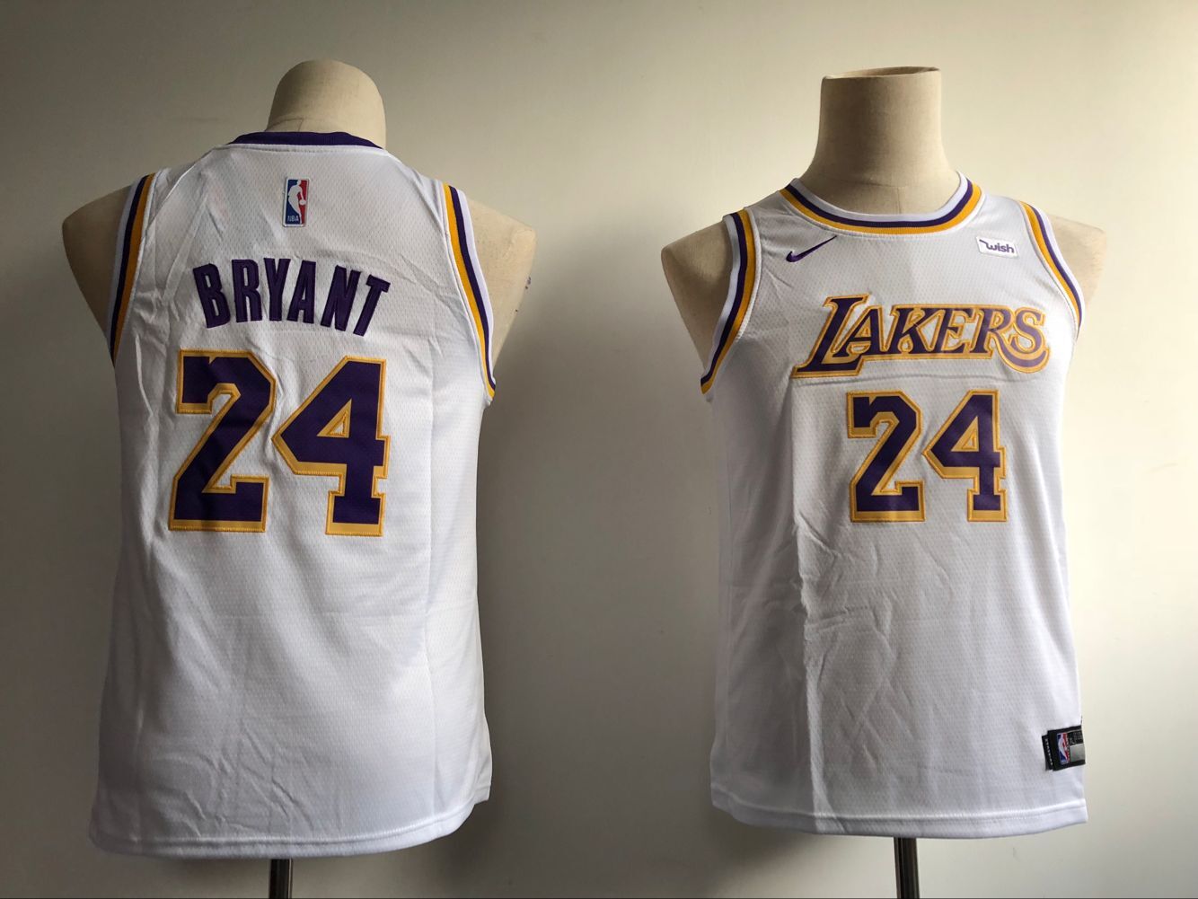 2020 Youth Los Angeles Lakers #24 Bryant white city edition game Nike NBA jersey